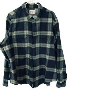 Goodfellow & Co Men's Plaid Flannel Button Front Long Sleeve Casual Shirt 2XL